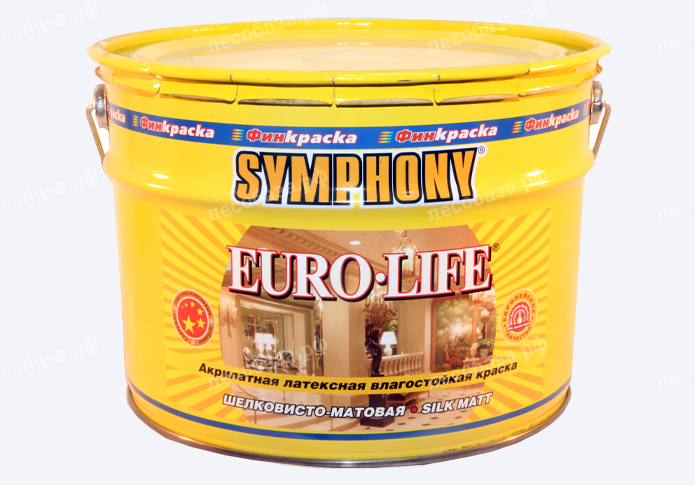 Укрывная акриловая краска EURO-LIFE Symphony Base 3 - 9 литров